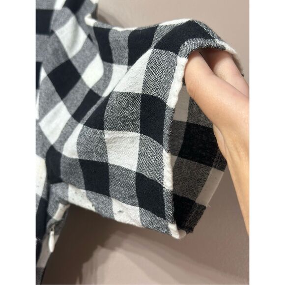 NWOT Jessakae Black & White Plaid Picnic Waist Tie Mini Dress Women's Small - Picture 3 of 13